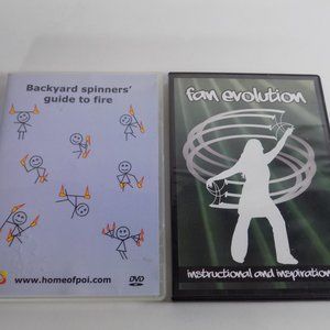 Fire Spinning Fan Instructional DVD Video Tutorial Lot of 2 Festival Backyard